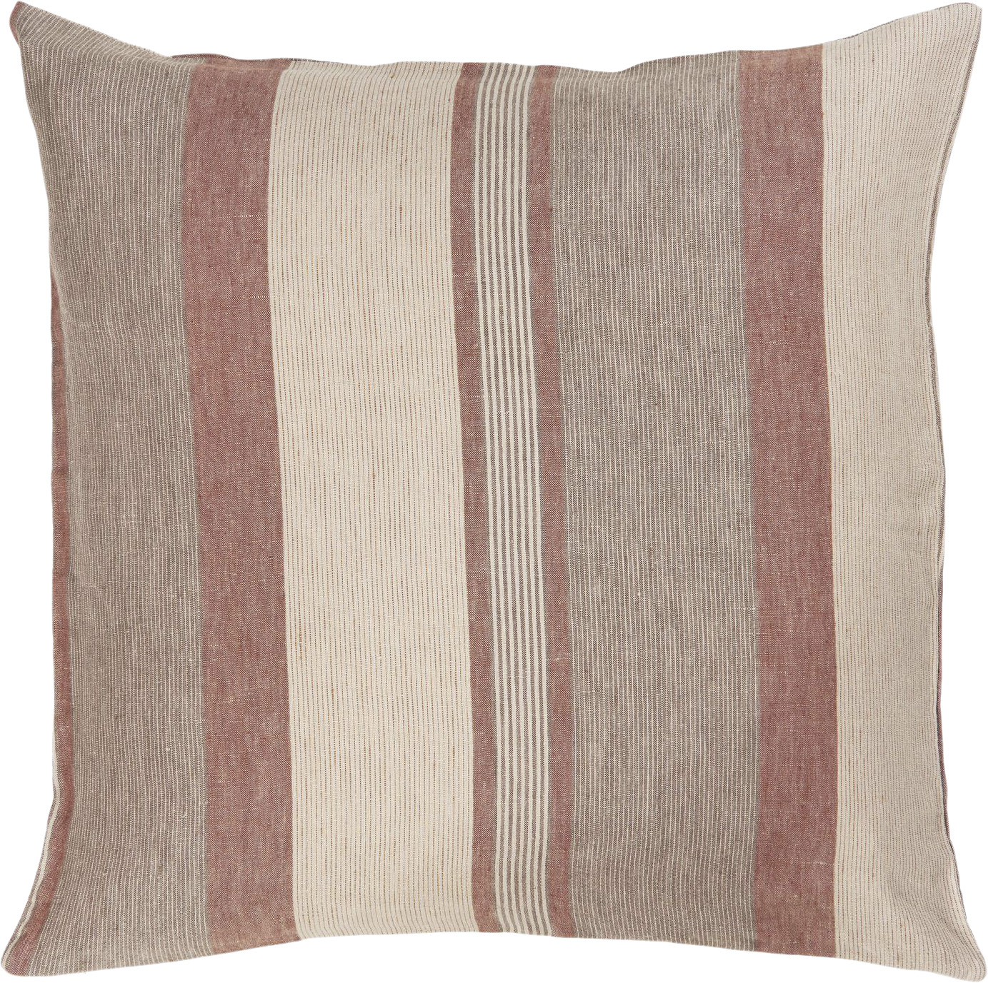 Pude Beige M/brune og Rustfarvede Striber