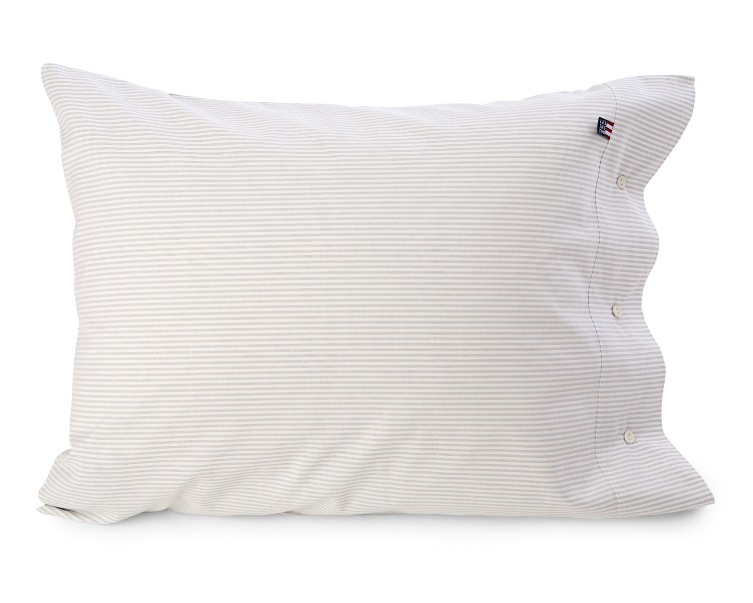 American Pin Point Oxford Stripe PudebetrÃ¦k 60×63, GrÃ¥/hvid