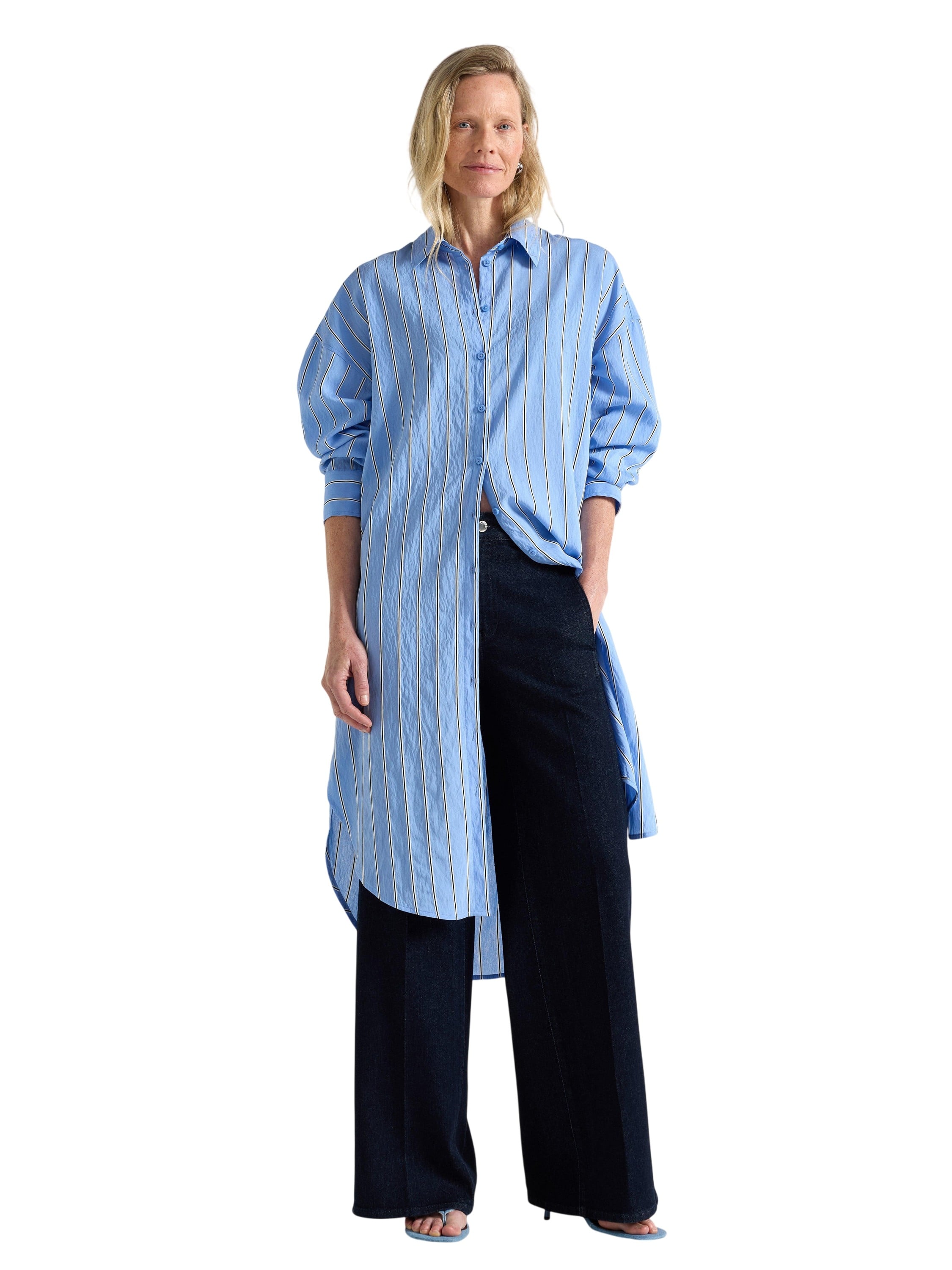 Woven Shirt Dress in Soft Viscose w