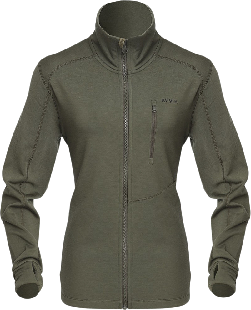 Asivik Adventure Mid Uldfleece, Dame Olive