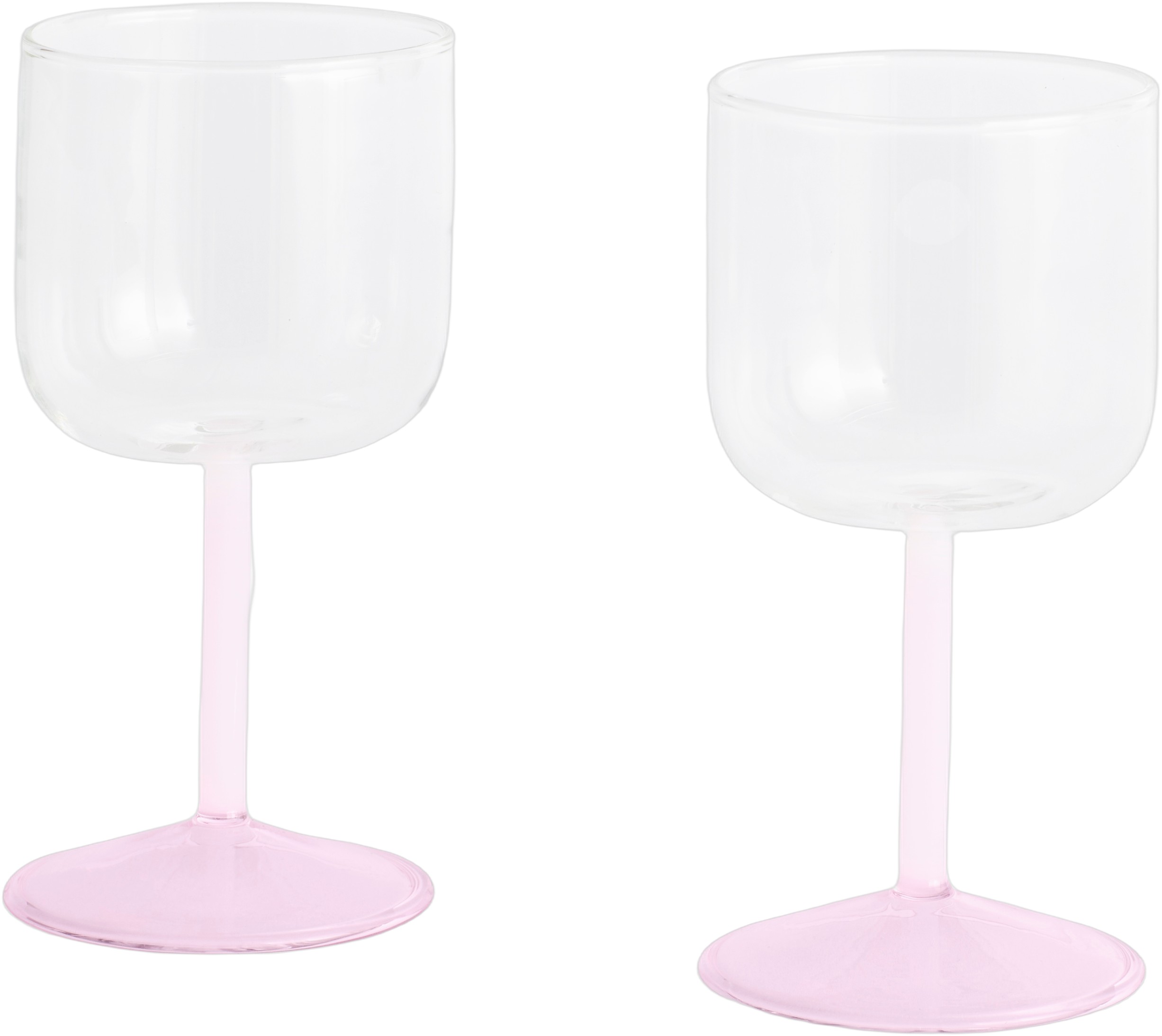 Tint Wine Glassset of 2-clear, Jade Light Pink and Light Pink
