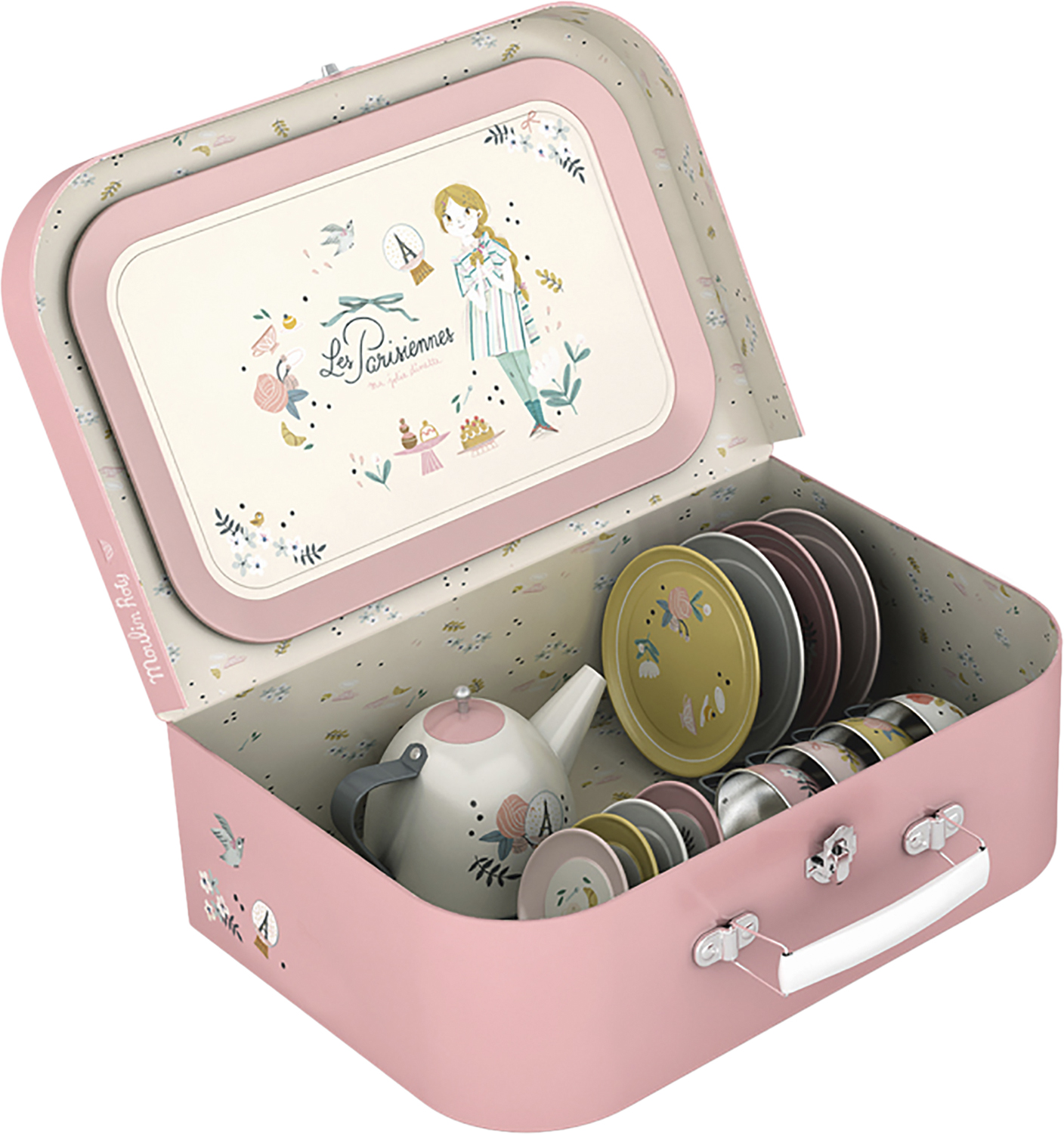 Moulin Roty Tesæt i Kuffert 14 Dele - Les Parisiennes