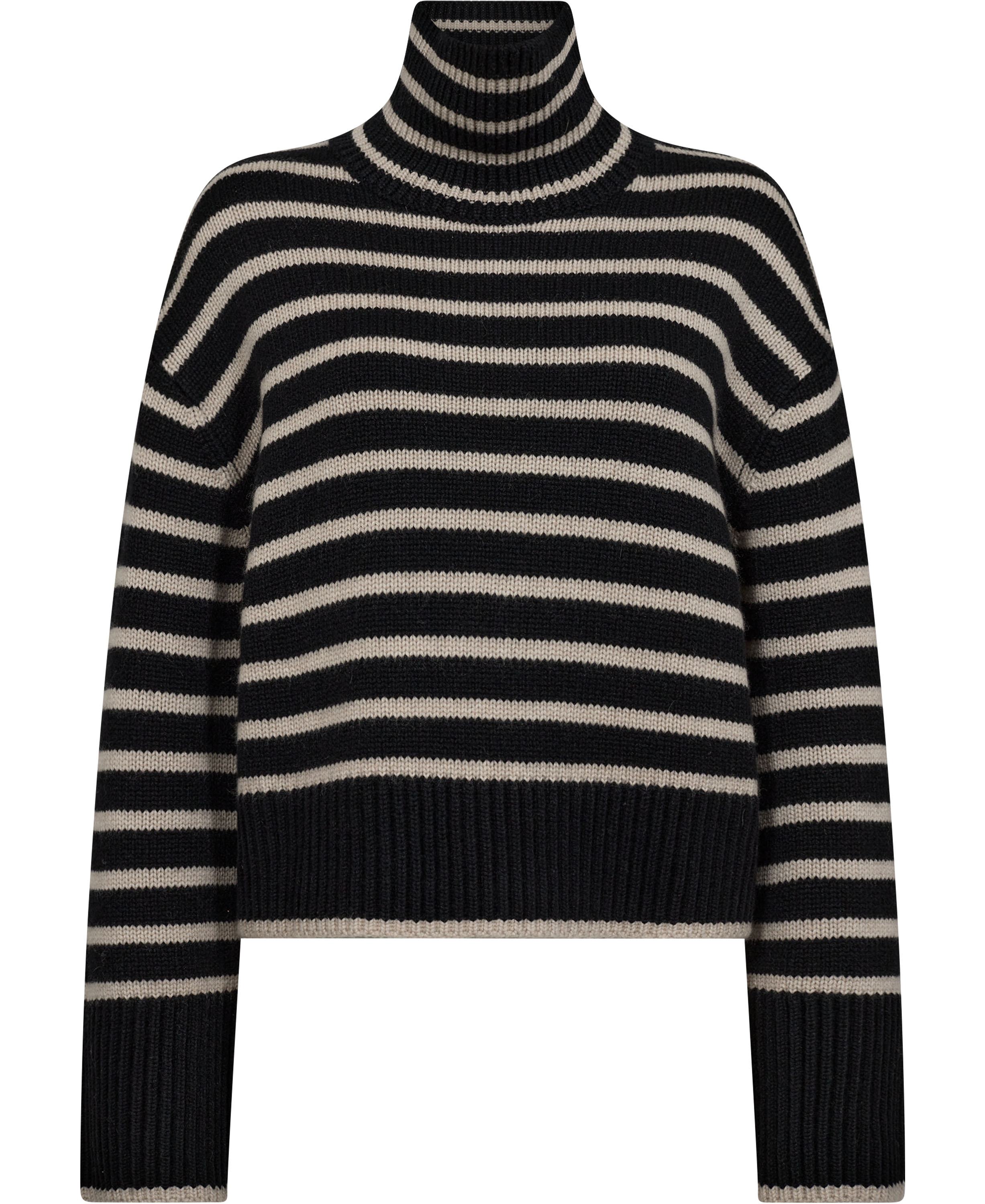 Fleur Stripes Sweater Black Sand Stripes Size