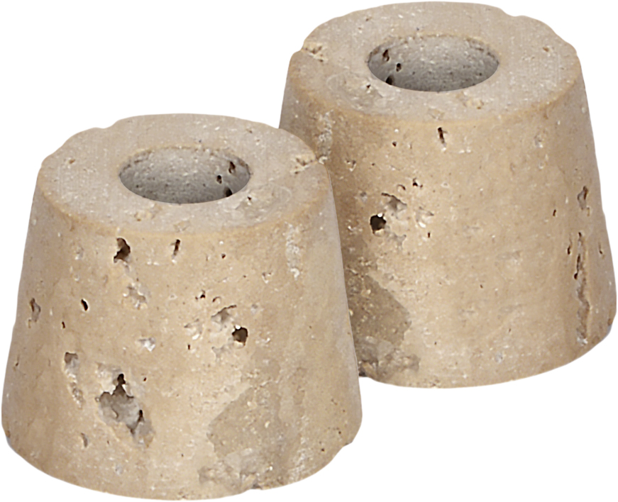 Travertine Candleholder Mini Taper, S, Desert Beige, 2pack,
