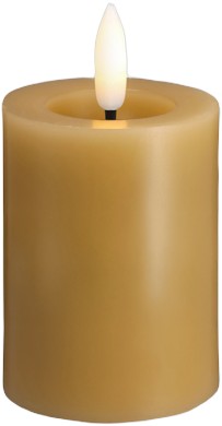 Moods og More LED Pillar Candles, Silk, Melted, Honey Musta