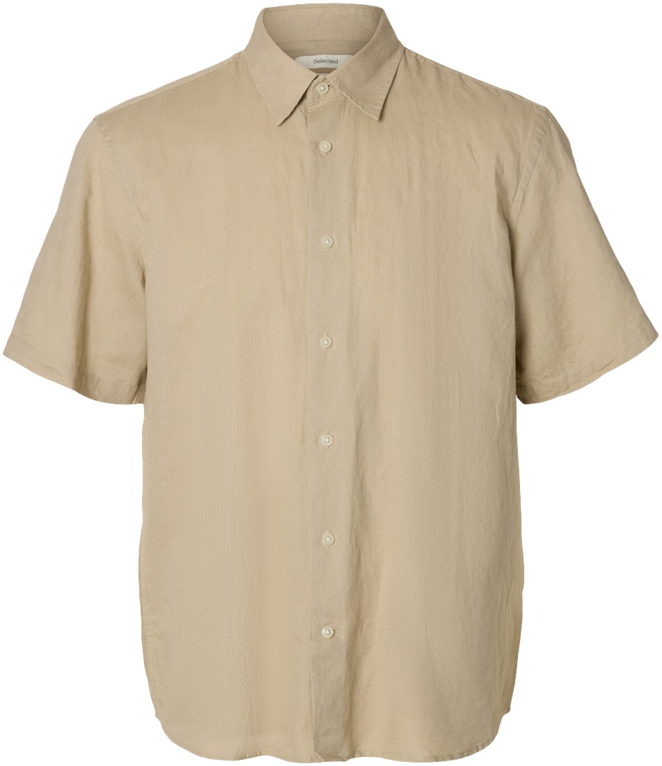 Slhregclay Linenblend SS Shirt CLA
