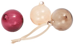 Glass Baubles S - Set of 3 - Roseate Translucent
