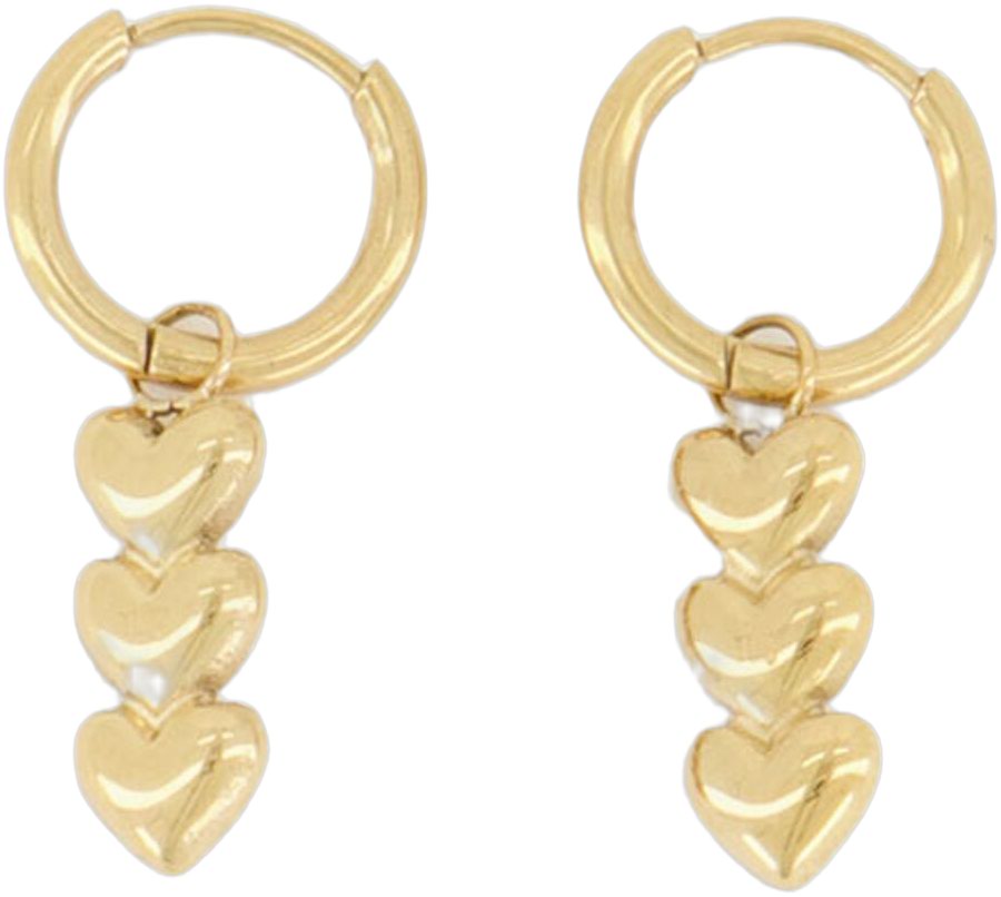 Earrings With Three Hearts