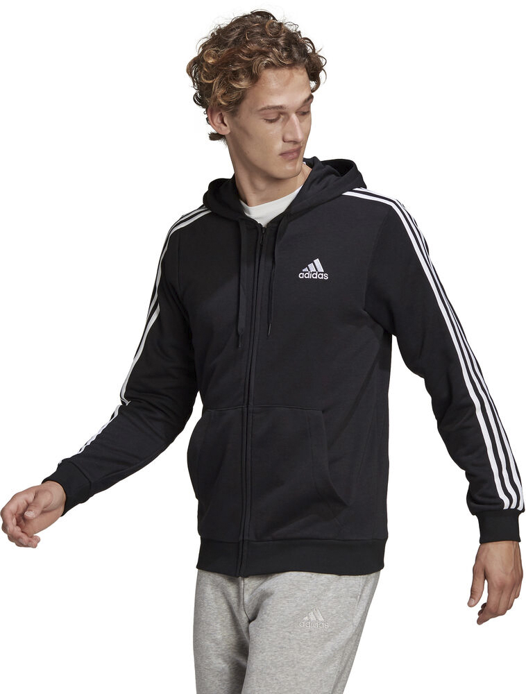 Essentials French Terry 3stripes Full-zip Hættetrøje