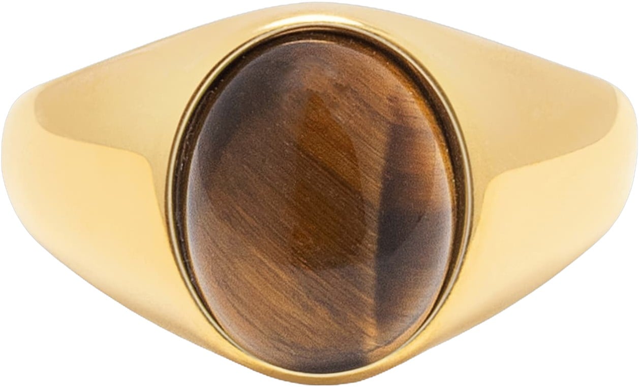 Women's Oval Tiger Eye Signet Ring
