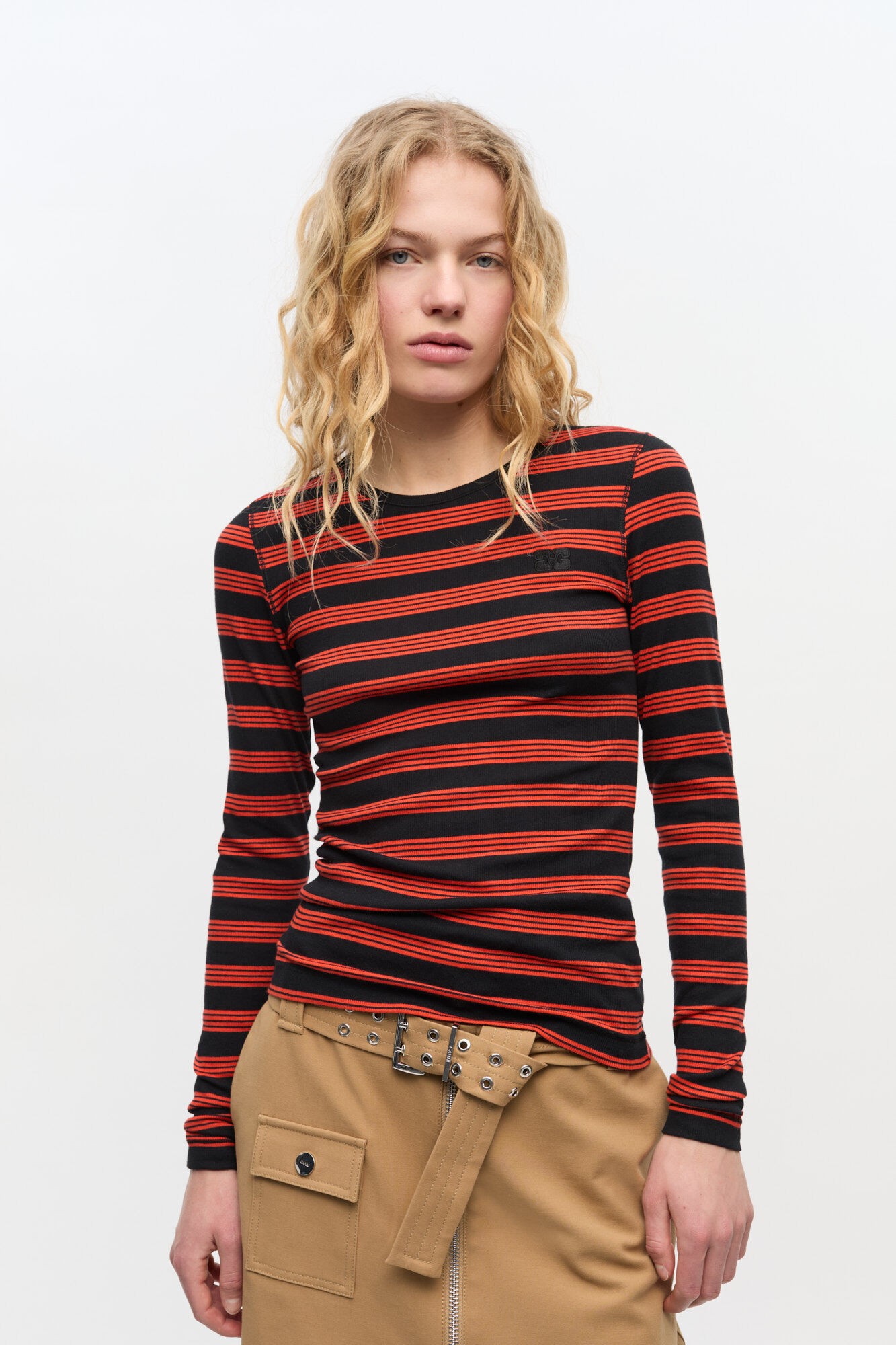 Soft Cotton Rib Striped Long Sleeve