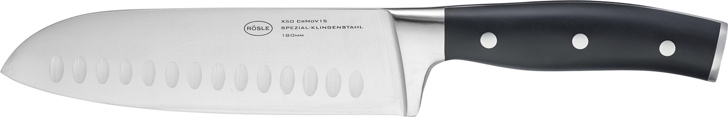 Santokukniv Tradition Stål Sort