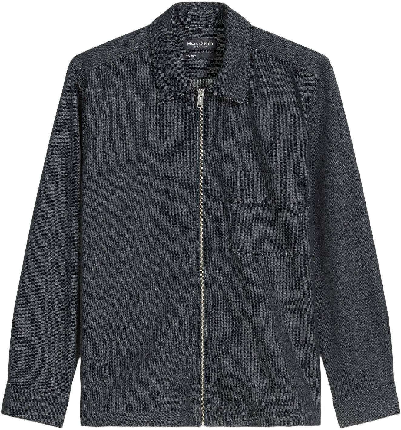 Overshirt With Camp Collar,Zipper a