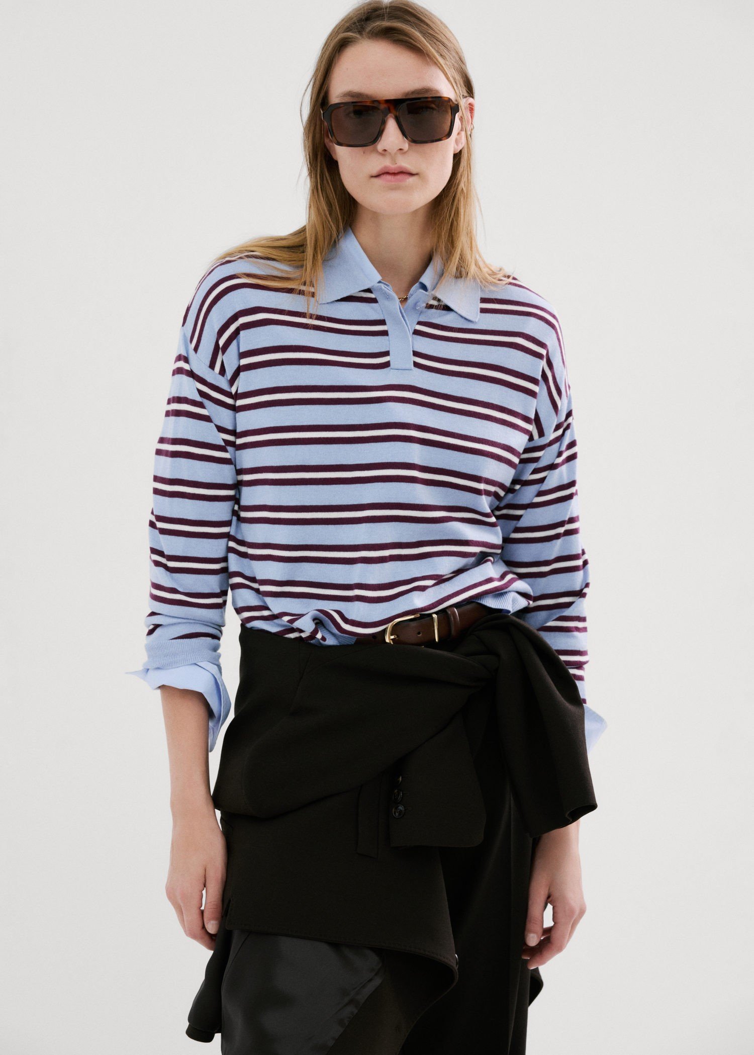 Striped Poloneck Sweater