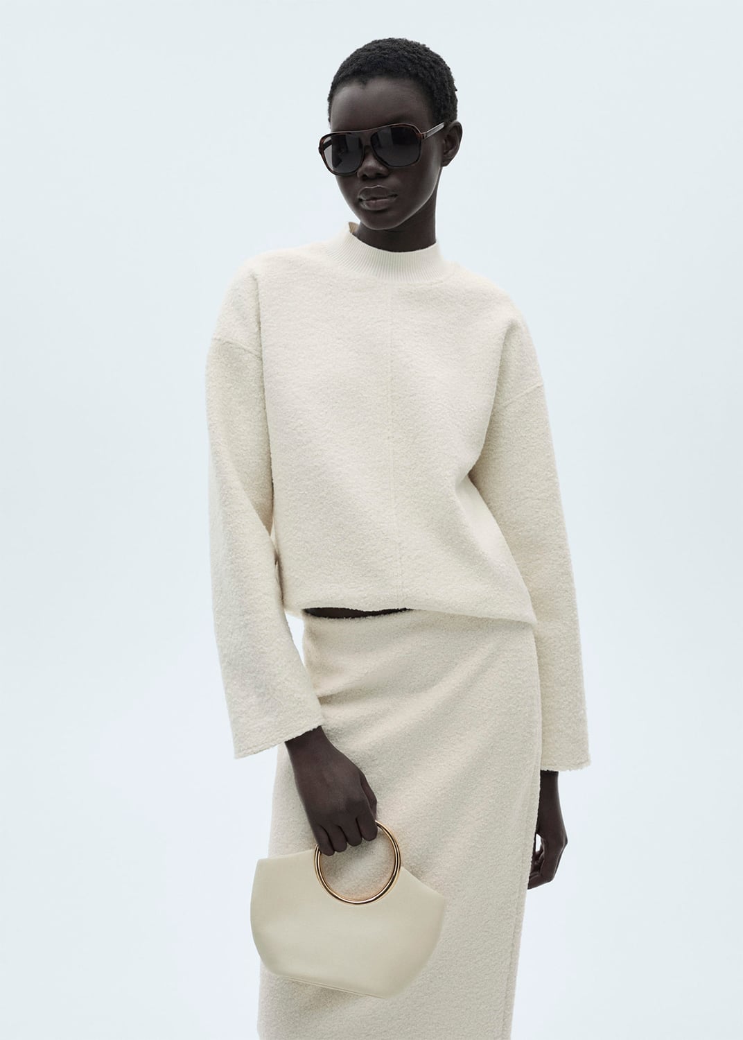 Perkins Collar BouclÃ© Sweatshirt