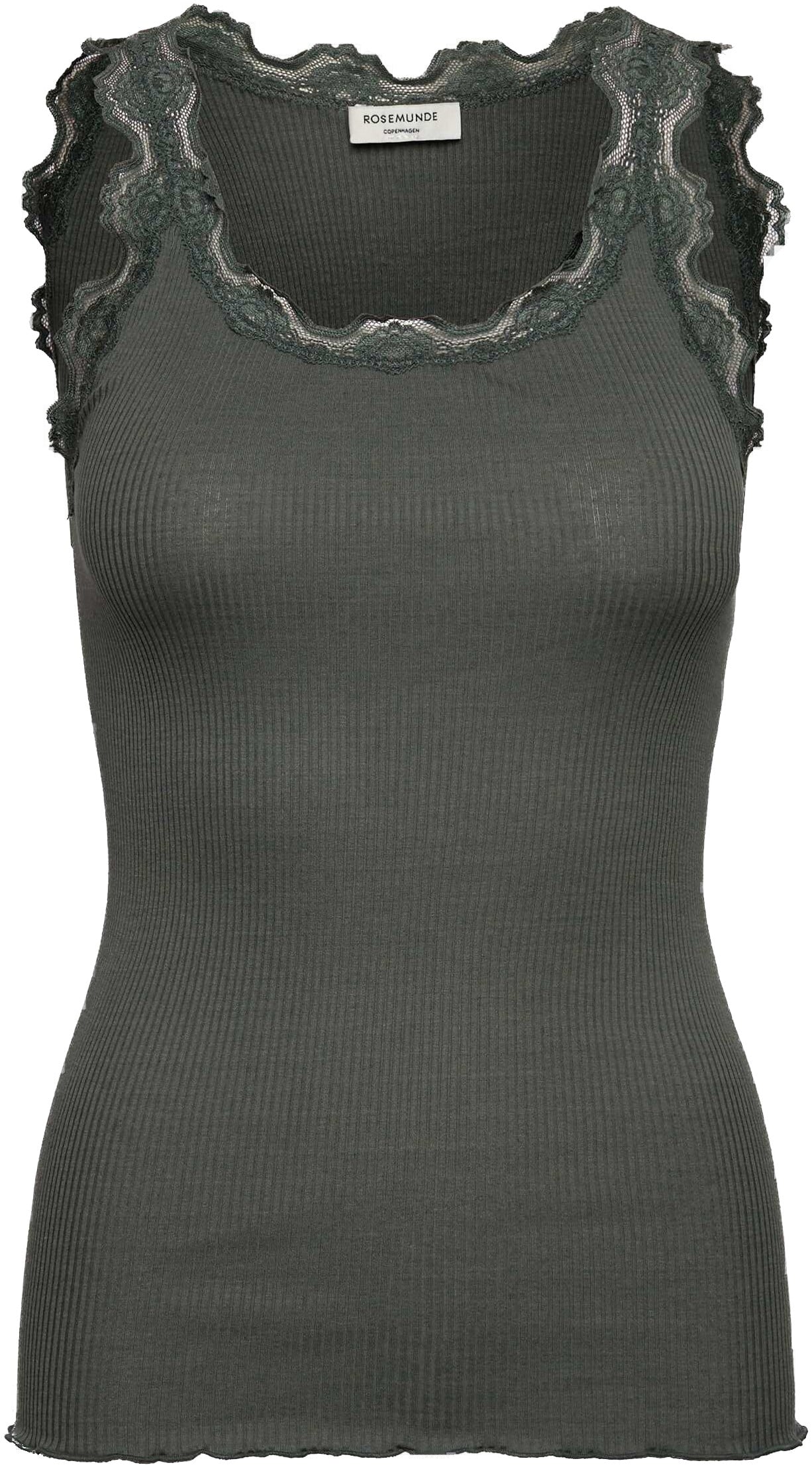 Rwbabette Silk SL Uneck Lace Top