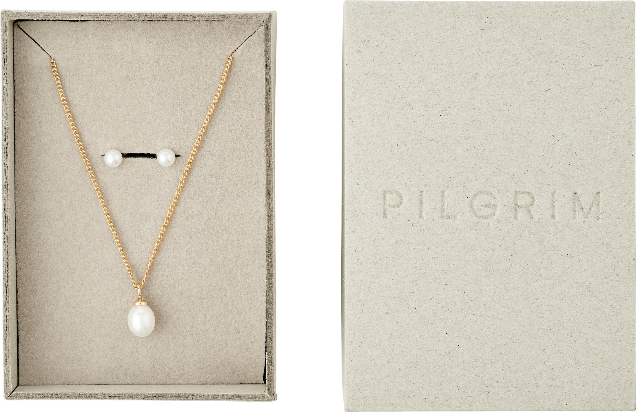 Evena Gift set, Necklace & Earstuds, Goldplated