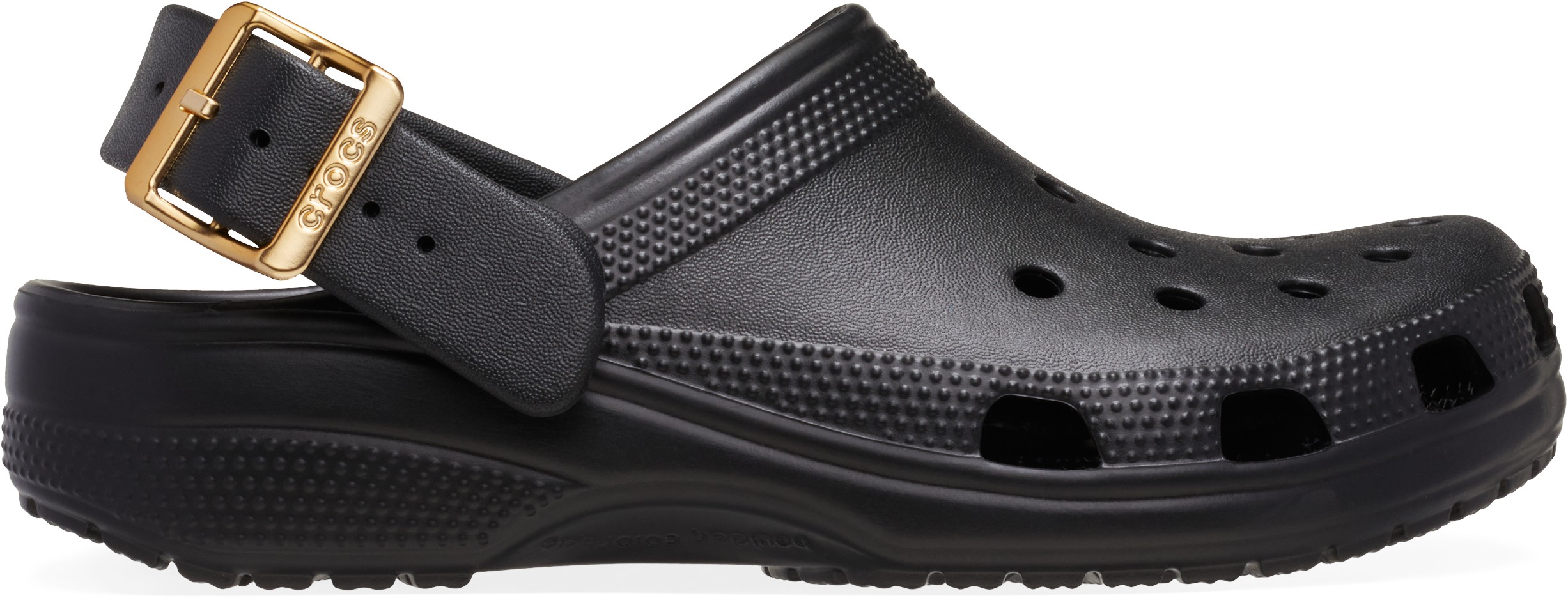 Classic Metallic Buckle Clog Blk