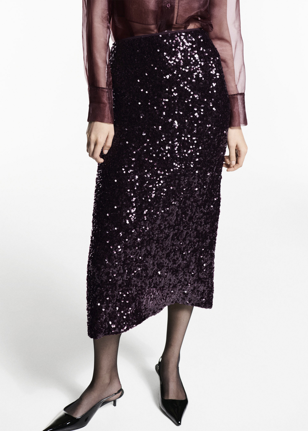 Sequin Midi Skirt