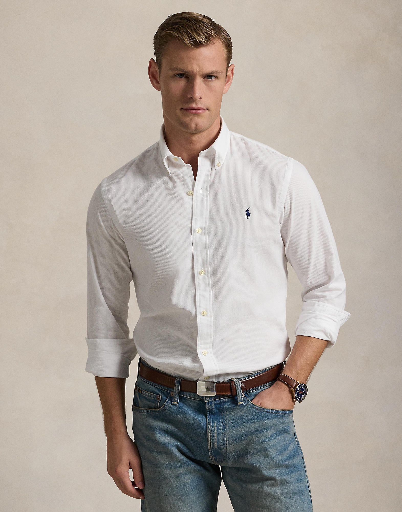 Custom Fit Seersucker Shirt