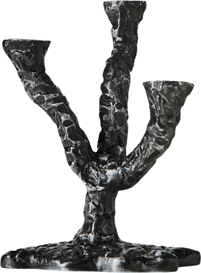 Lysestage Ava Antik Mørk Grå