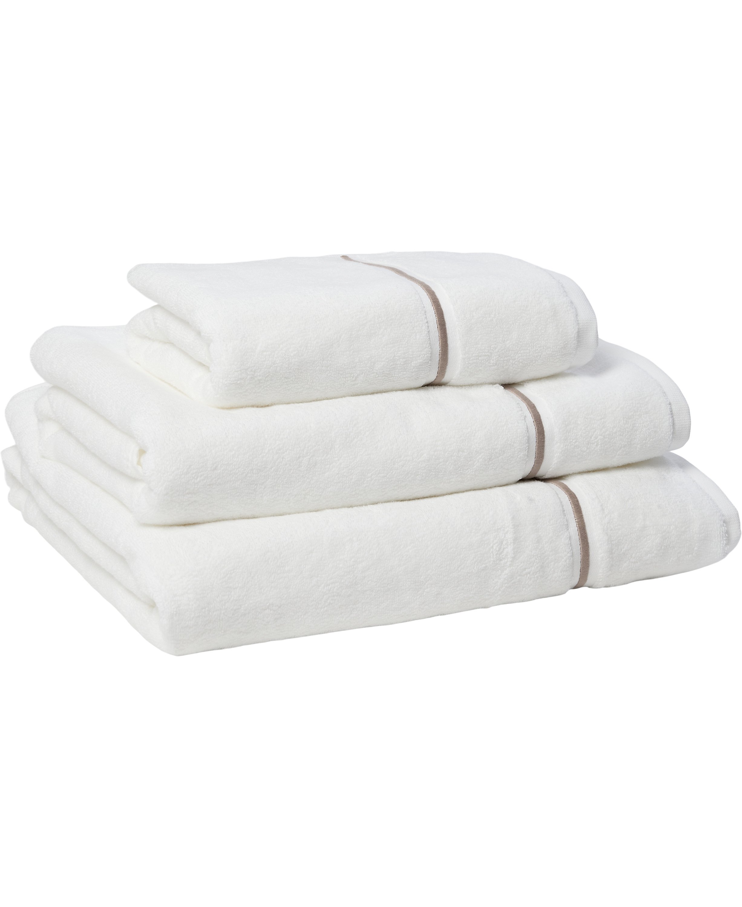 Håndklæde 70x140cm W/embroidery Beige