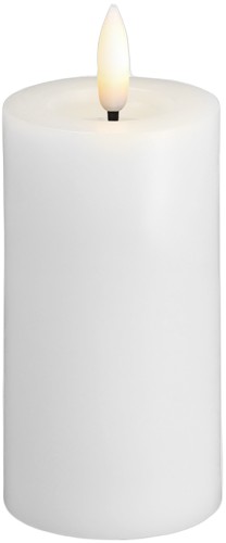 Moods & More LED Pillar Candles, Silk, Melted, Classic whi