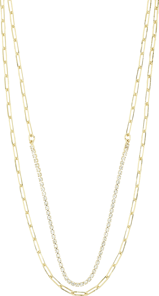 Rowan Recycled Necklace, 2in-1, Gold-plated