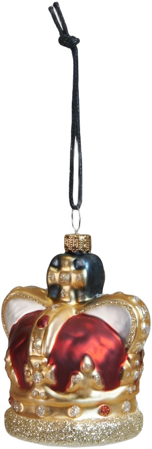 Julekugle Kongekrone D7x8cm Glas