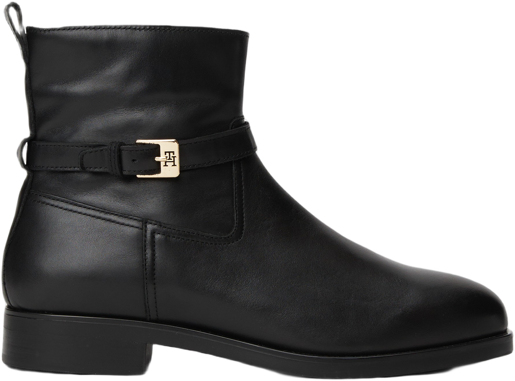 TH Buckle Riding Leather Bootie
