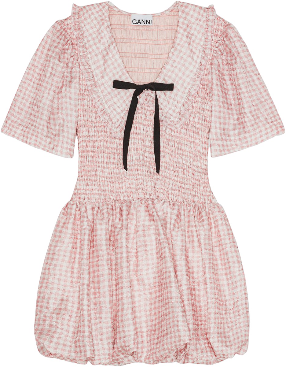 Shibori Pleat Mini Smock Bubble Dre