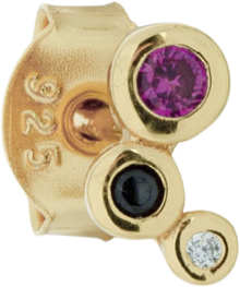 Trinity Stud Black/ruby/white