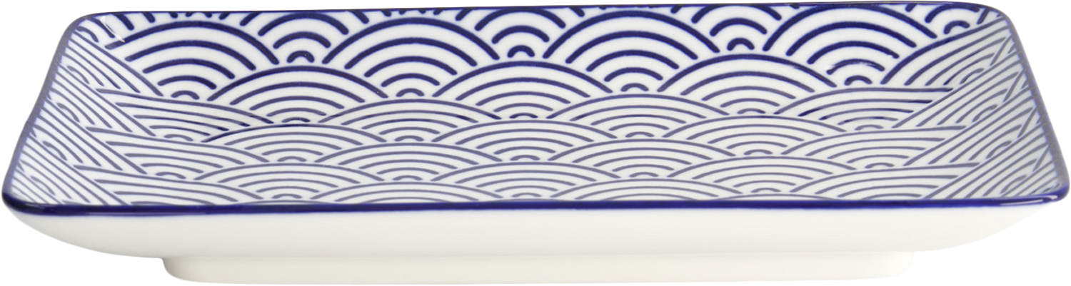 Nippon Blue Plate Rect 21x13. 5 Wave