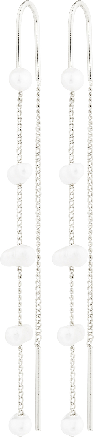 Zenaia Pearl Chain Earrings Silverplated - Køb til DKK 224 - Spar 25%