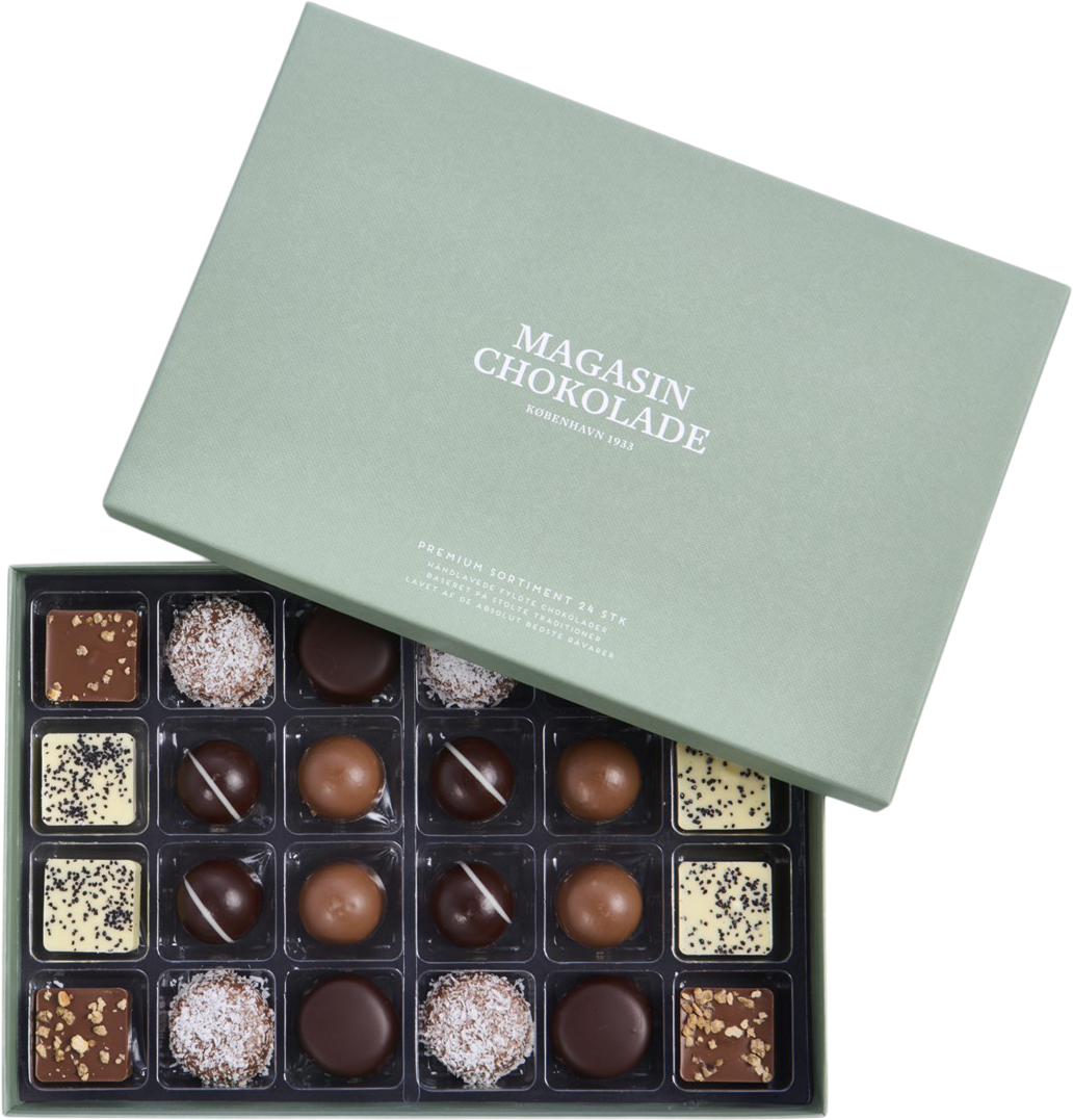 Billede af Æske, 24 stk. Dessertchokolade.