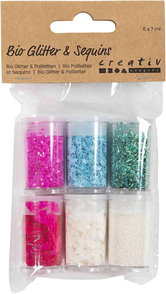 Bioglimmer & Pailletter Pastelfarver 6x7ml
