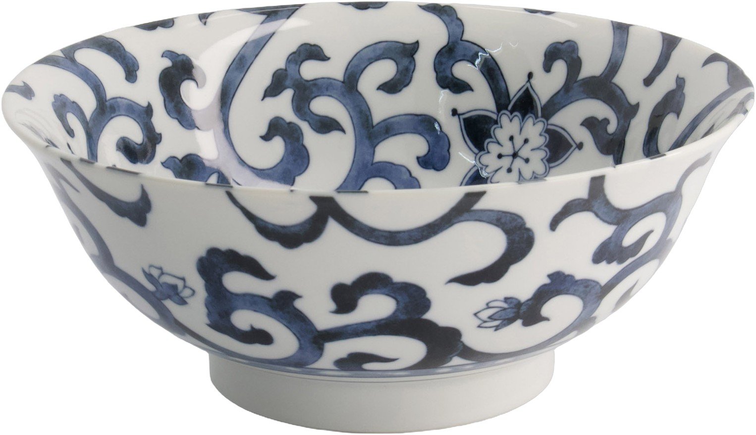 Wa Mixed Bowls Ramen 21x8.7cm 1300ml Goben Karakusa Blue 3/2