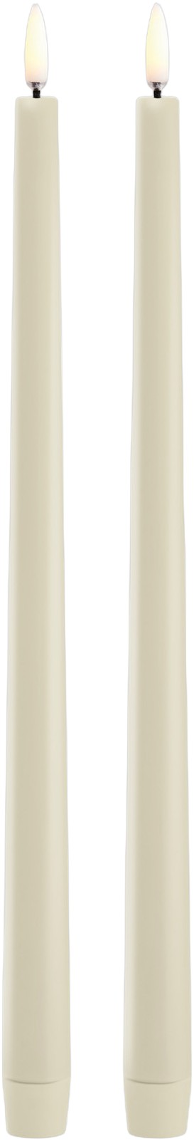 LED Slim Taper Candle, Oyster Grey, Smooth, 2pack, 2,3×32 c