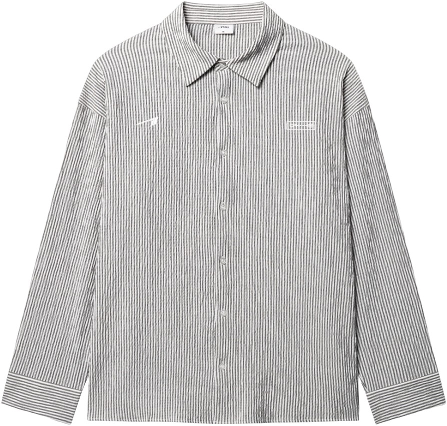 Arkk Logo Seersucker Shirt Vintage Green