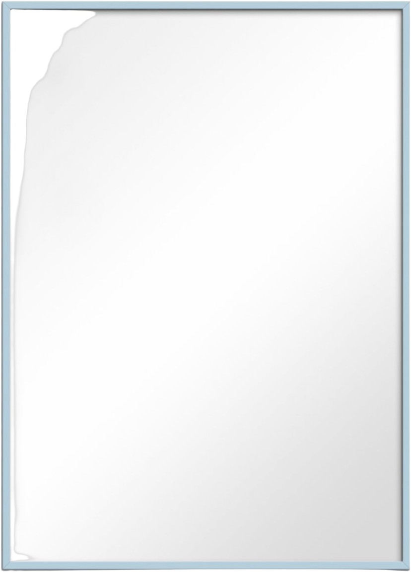 Mirror Sky Blue Wood