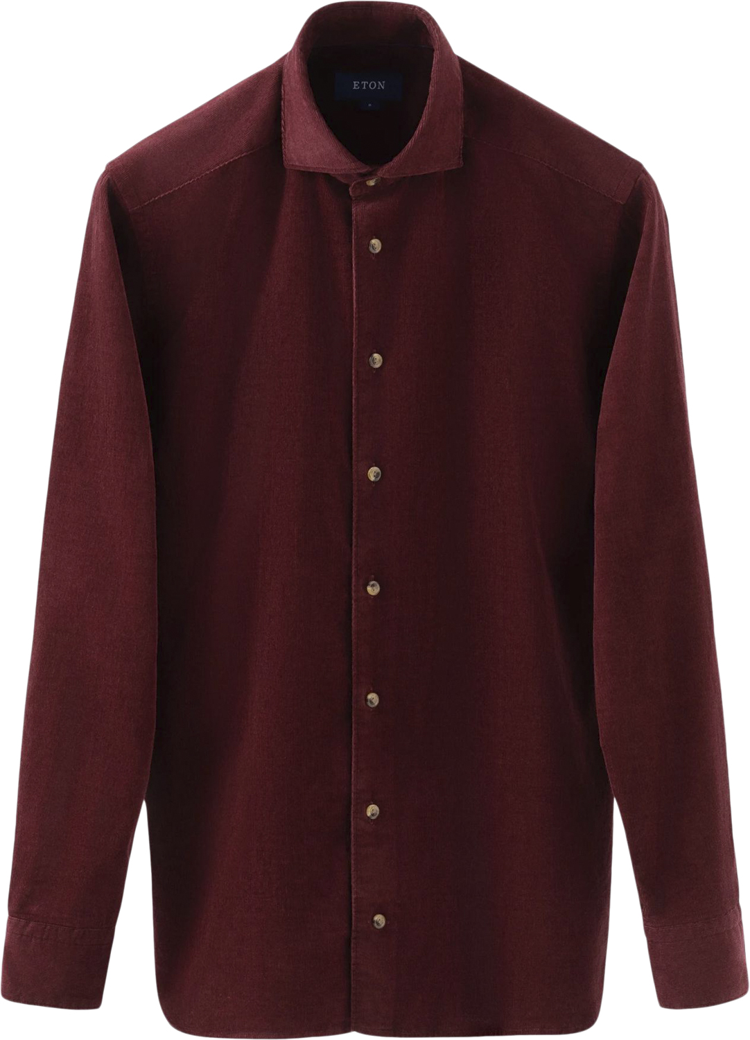 Slim Fit Dark Red Fine Whale Coruroy Shirt