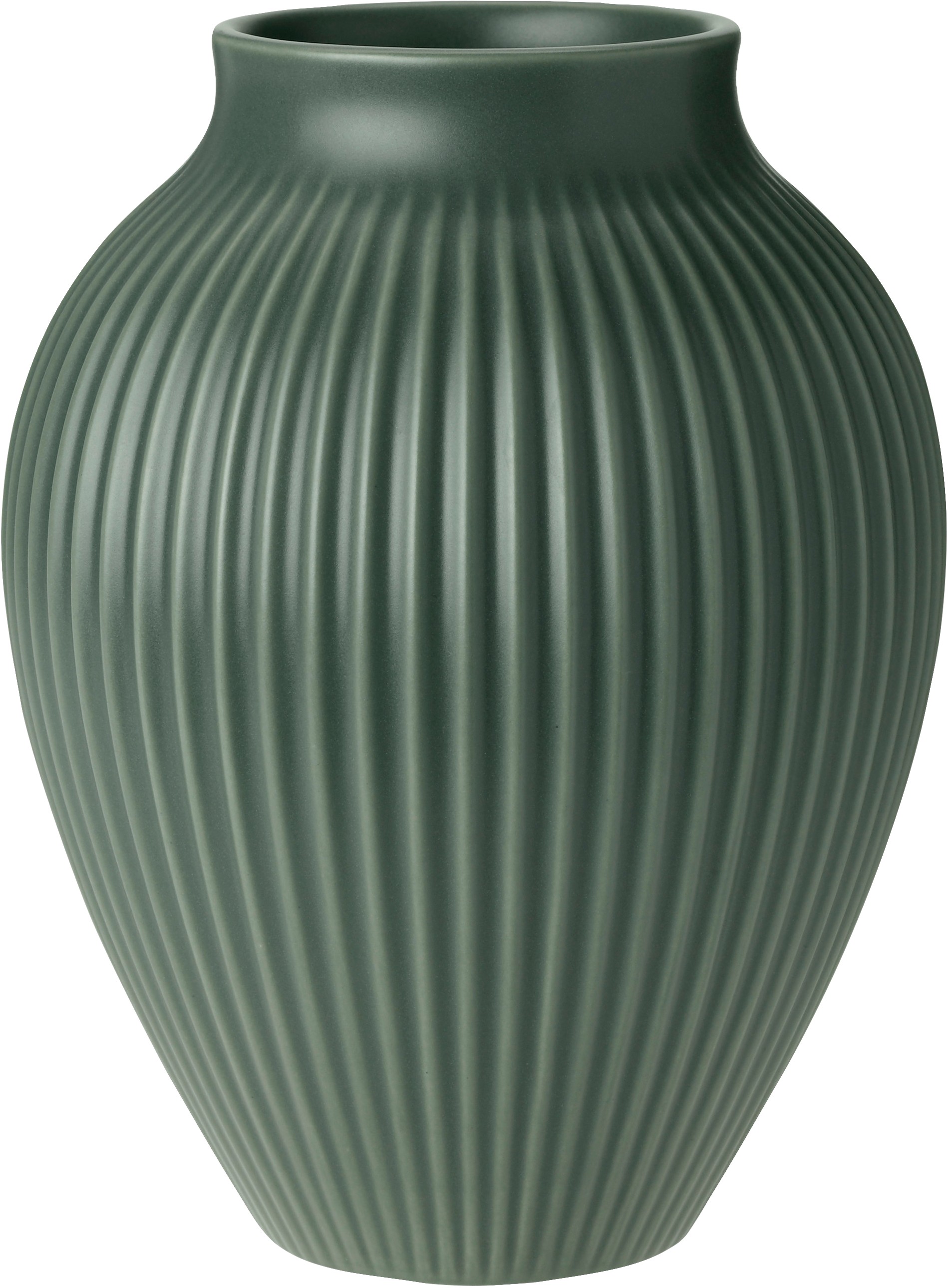 Knabstrup Vase H 20 cm Ripple mat Celadon Green