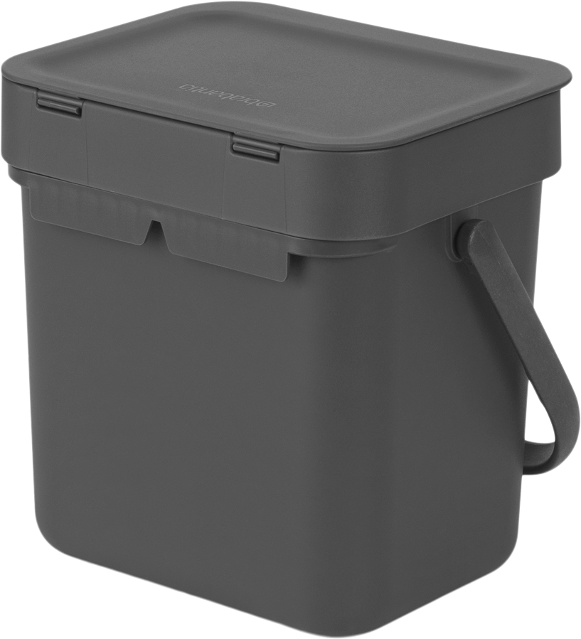 Affaldsspand M/lÃ¥g Sort. kon. 3 ltr