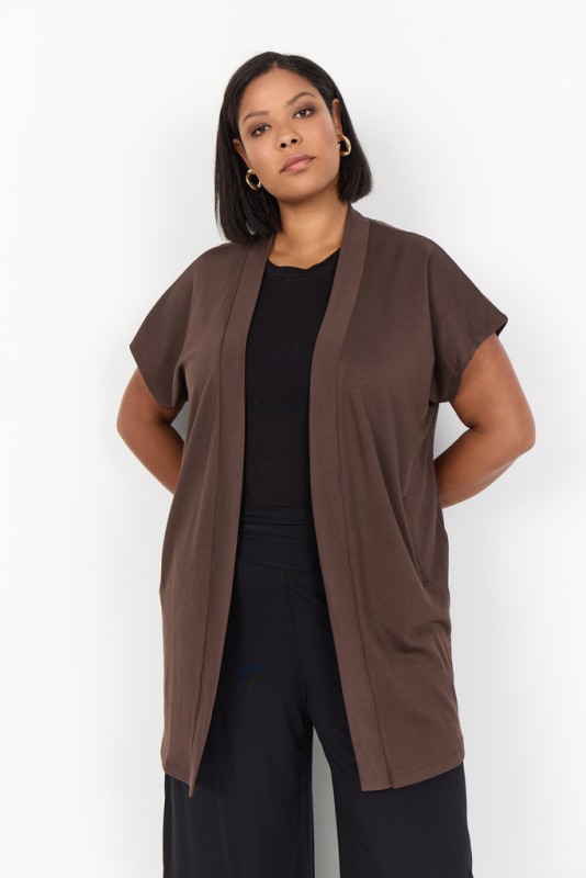 Curvy Wasabina 44 Cardigan Mørk Brun