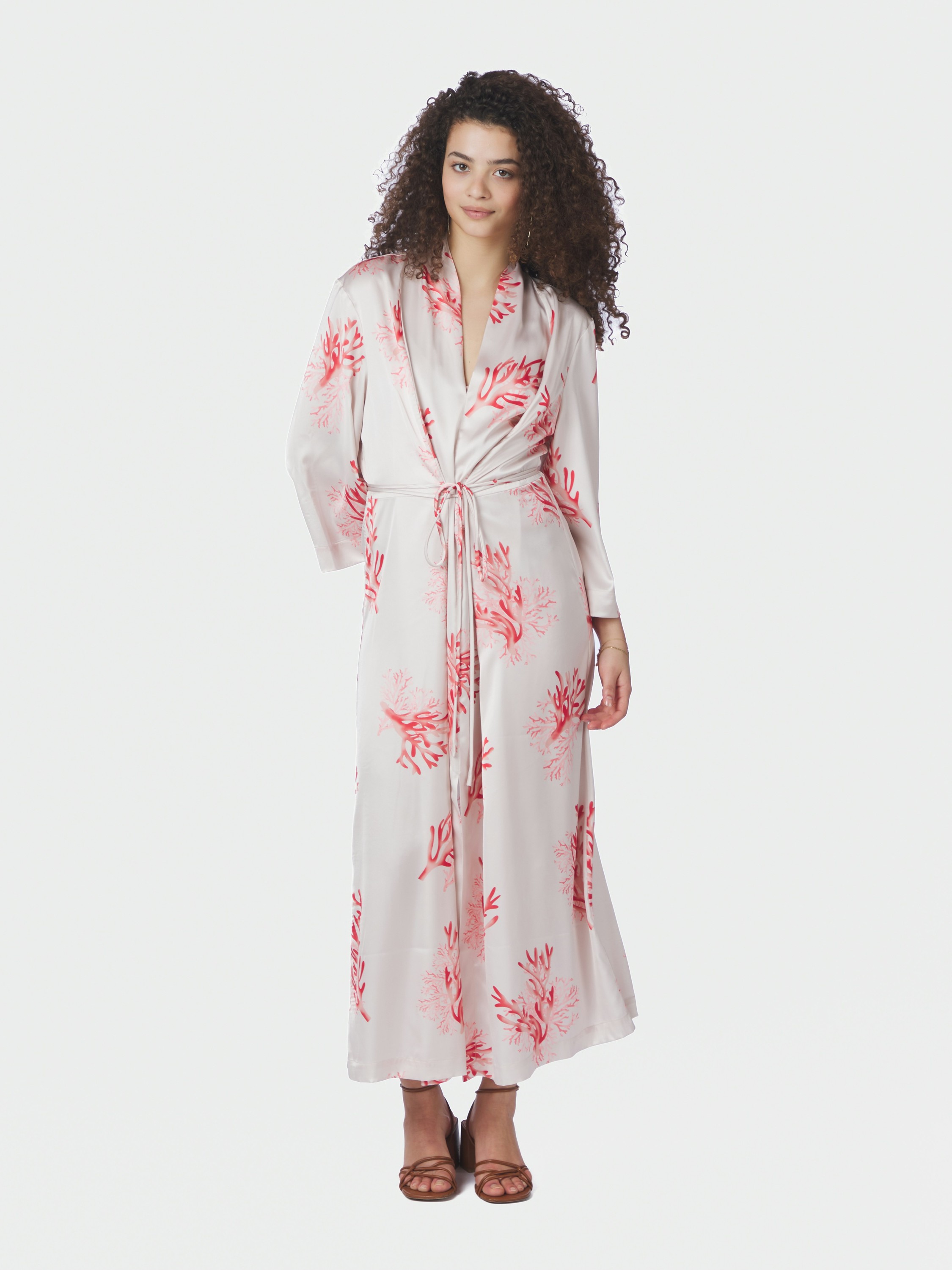 Sheen Coral Wrap Dress