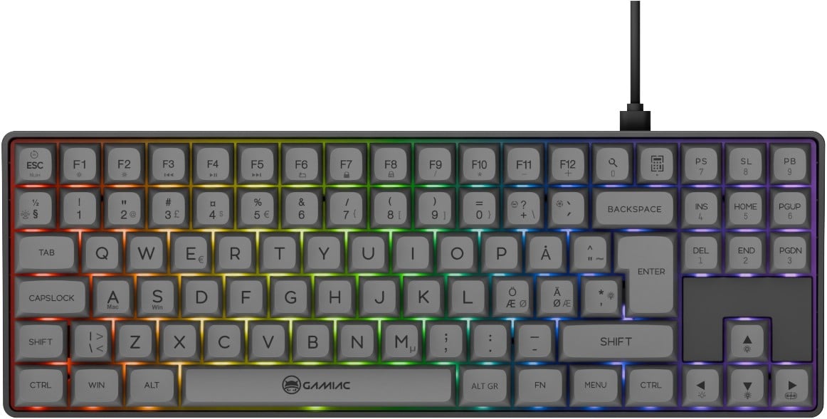 Gamiac Tkl90g Grey/black TKL Kailh Red Tastatur