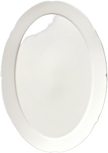 Oval Plate L White Silhouette