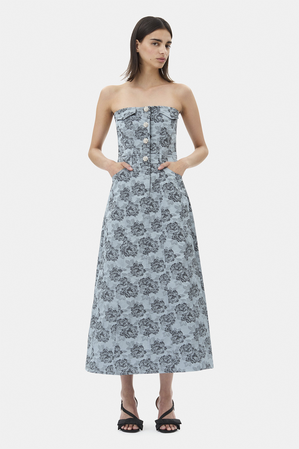 Botanical Jacquard Long Corsage Dre