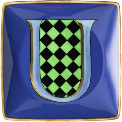 Bowl 12cm sq. Flat, Holiday Alphabet U, Versace