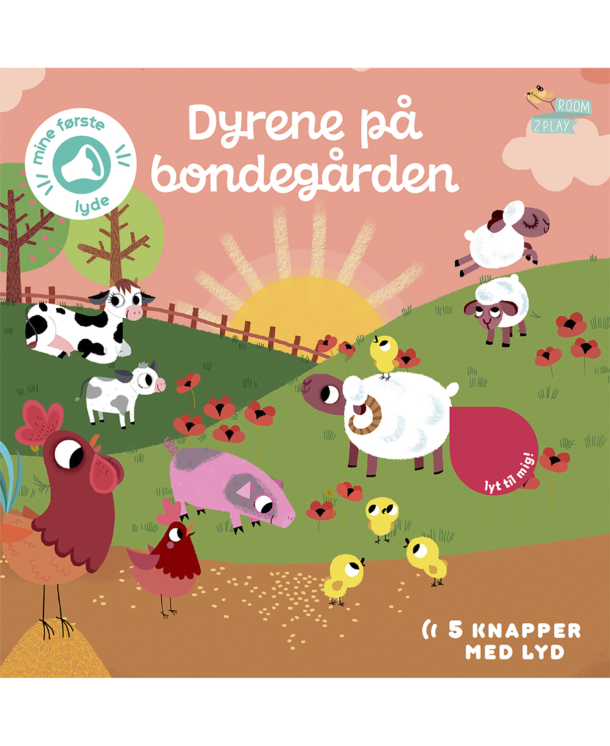 Forlaget Room2play Pegebog med lyd - Dyrene på Bondegården